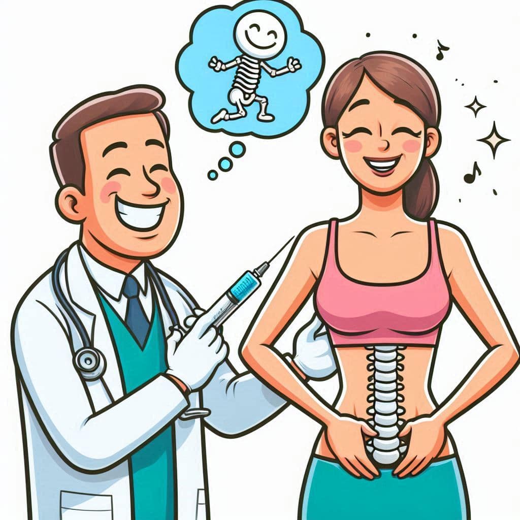 پزشکی که در حال تزریق پی ار پی کمراست