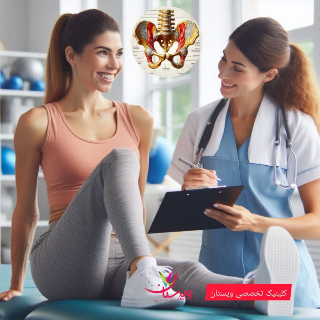 خانمی که فیزیوتراپی می کند خانمی که فیزیوتراپی می کند