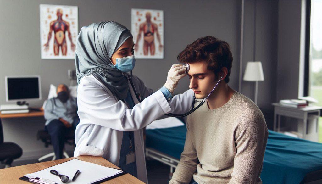 پزشک خانم درحال درمان بیمار مبتلا به صرع